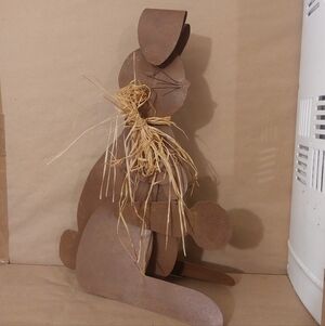 Rustic Brown Metal Holiday Bunny
